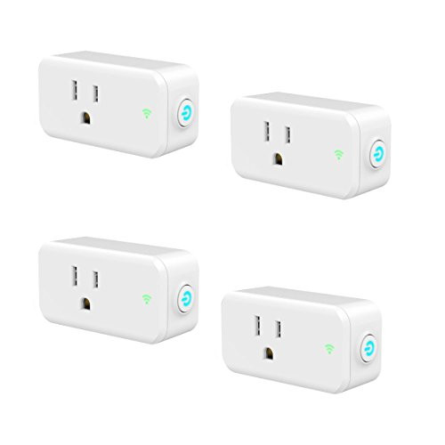 Smart Wi-Fi Plug 4 Pack Compatible with Alexa and Google Assistant IFTTT,Wi-Fi Enabled?Control your Devices from Anywhere,15A no Hub Required Smart Socket by Eessley
