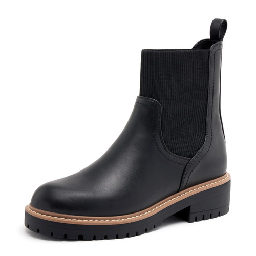 vodvob Women's Elastic Chelsea Boots Chunky Low Heel Platform Slip On Lug Sole Ankle Booties vodvob Women's Elastic Chelsea Boots Chunky Low Heel Platform Slip On Lug Sole Ankle Booties