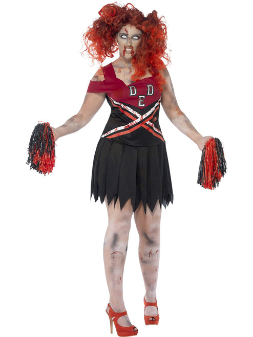 Smiffys - 32902 - High School Horror Cheerleader Adult Schoolgirl Costume - Size - Medium - US Dress Size 10/12