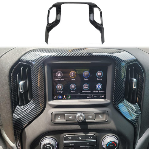 Fewshaw Carbon Fiber Center Console Dashboard AC Air Vent Navigation Cover Trim for 2019-2023 Chevy Silverado 1500/GMC Sierra 1500 for 2020-2024 Sierra/Silverado 2500 3500 HD Fewshaw Carbon Fiber Center Console Dashboard AC Air Vent Navigation Cover Trim for 2019-2023 Chevy Silverado 1500/GMC Sierra 1500 for 2020-2024 Sierra/Silverado 2500 3500 HD