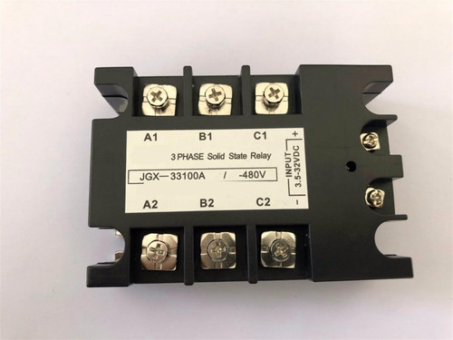 JGX-33100A 3.5-32VDC/480VAC 25A 40A 80A 100A DC to AC 3 Phase SSR Solid State Relay 1Pcs (Size : 25A)