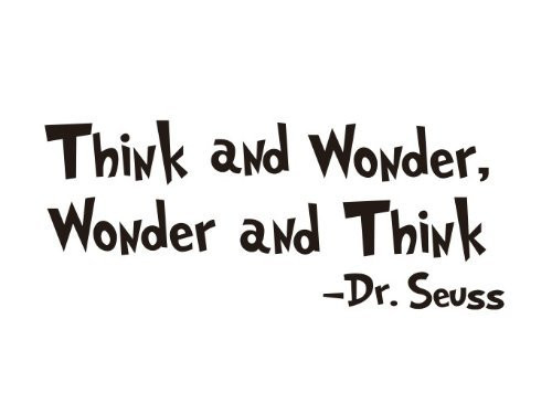 MAFENT(TM)Think and Wonder, Wonder and Think by Dr Seuss quotes and sayings wall decal for home decor