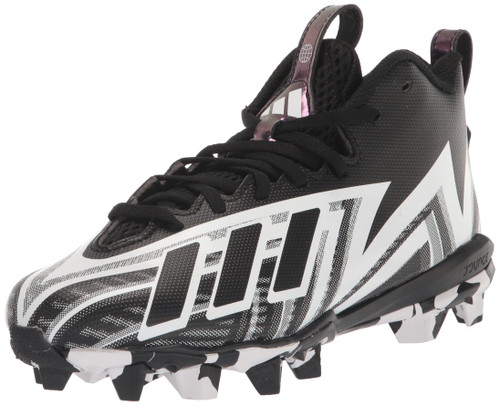 adidas Freak Spark 23 Football Shoe, Black/White/Black (Molded), 4 US Unisex Big Kid