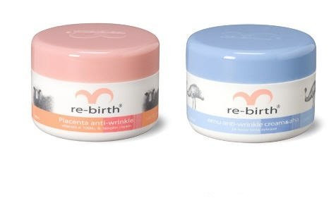 Set of 2 Rebirth Placenta Anti Wrinkle Cream Day Cream 100 Ml. + Rebirth Emu Anti-Winkle with AHA Night Cream 100 Ml. by Rebirth INC