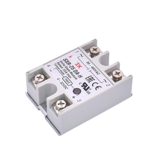 PONNYC SSR-10DA-H SSR-25DA-H SSR-40DA-H SSR-50DA-H SSR-60DA-H SSR-75DA-H Solid State Relay 4-32V Input DC 90-480V AC 1Pcs (Size : SSR-10DA-H)