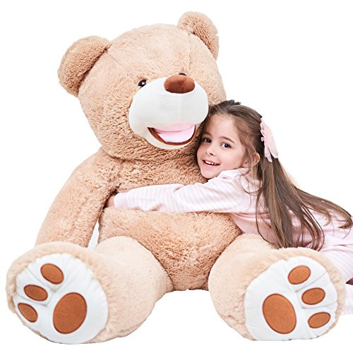 IKASA 39" Giant Teddy Bear with Big Footprints Plush Toy Stuffed Animals Light Brown IKASA 39" Giant Teddy Bear with Big Footprints Plush Toy Stuffed Animals Light Brown