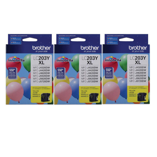 Printer LC203Y High Yield Ink Cartridge, Yellow - 3 Pack Printer LC203Y High Yield Ink Cartridge, Yellow - 3 Pack