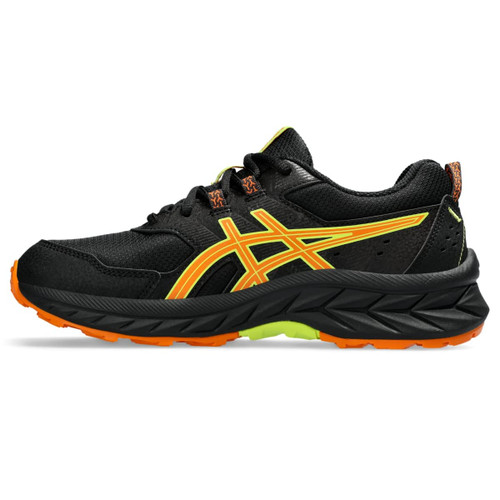 ASICS Kid's PRE Venture 9 Grade School Running Shoes, 4, Black/Bright Orange