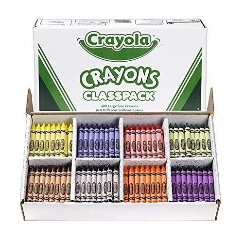 Crayola Crayon Classpack Large Size, 8 Classic Crayola Colors (400 Count) Bulk Pack Is Great for Kids Classrooms or Preschools, Non-Toxic Art Tools for Kids & Toddlers 3 & Up Crayola Crayon Classpack Large Size, 8 Classic Crayola Colors (400 Count) Bulk Pack Is Great for Kids Classrooms or Preschools, Non-Toxic Art Tools for Kids & Toddlers 3 & Up
