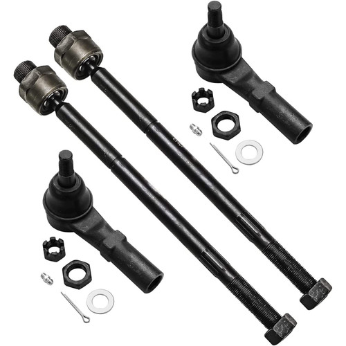 Detroit Axle - Front 4pc Tie Rods for 02-05 Dodge Ram 1500, 4 Outer & Inner Tie Rod Ends 2002 2003 2004 2005 Replacement