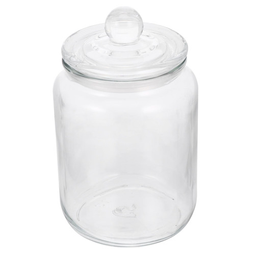 Abaodam Glass Storage Container Large Glass Container Airtight Glass Jars Glass Snack Containers Glass Container with Lid Candy Jars with Lids Food Storage Cans Stainless Steel Snack Jar