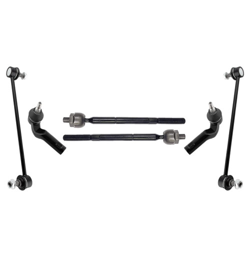 PartsW - 6 Pc Front Suspension Kit Inner & Outer Tie Rod Ends + Sway Bar End Links for Mazda 3, Mazda 3 Sport, Mazda 5