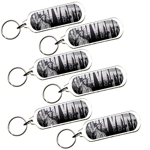 6X Ultimate Collectible New York Statue of Liberty Black and White Landmarks Photo Keychain Key Ring Gift Souvenir (A02) 6X Ultimate Collectible New York Statue of Liberty Black and White Landmarks Photo Keychain Key Ring Gift Souvenir (A02)
