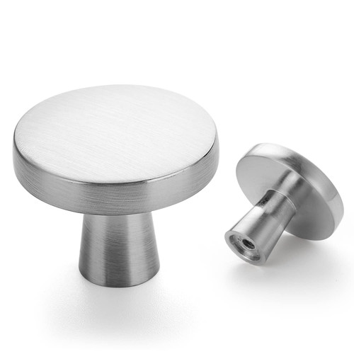 Home Expert 25 Pack Cabinet Knobs Brushed Nickel Knobs for Dresser Drawers Drawer Pulls 1-1/4in Drawer Knobs Silver Black Kitchen Cabinet Knobs Solid Dresser Knobs Silver Hardware