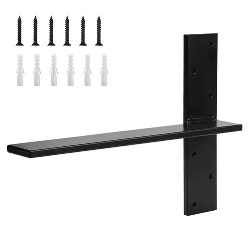 Cskunxia 1 Pack Free Hanging T Shelf Bracket, Solid Heavy Duty Steel T Shelf Bracket with Screws, Floating Shelf Brackets, Granite Countertop Support Brackets,Powder Coated, DIY Projects (18 Inch)