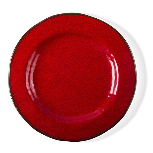 tag - Veranda Melamine Dinner Plate, Durable, BPA-Free and Great for Outdoor or Casual Meals, Red (Set Of 4)