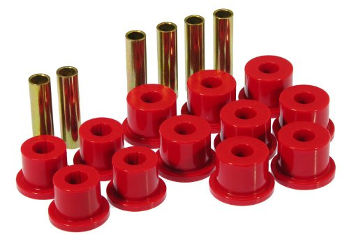 Prothane 7-1008 Red Rear Spring Eye and Shackle Bushing Kit