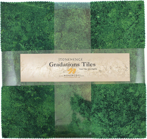 Stonehenge Gradations Brights Rainforest Stone Tiles 42 10-inch Squares Layer Cake Northcott