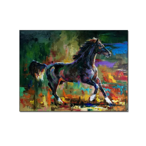 THAELY Horse Art Poster Colorful Horse Wall Art Decor Canvas Print Canvas Painting Posters And Prints Wall Art Pictures for Living Room Bedroom Decor 8x10inch(20x26cm) Frame-style