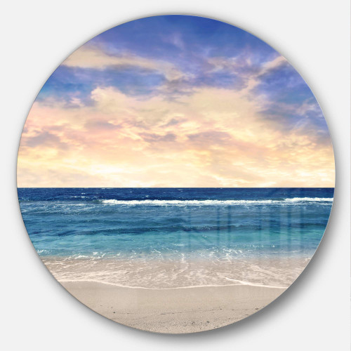 Designart Clear Blue Sky and Ocean at Sunset Seascape Circle Wall Art Disc of 23 inch, 23'' H x 23'' W x 1'' D 1P Designart Clear Blue Sky and Ocean at Sunset Seascape Circle Wall Art Disc of 23 inch, 23'' H x 23'' W x 1'' D 1P