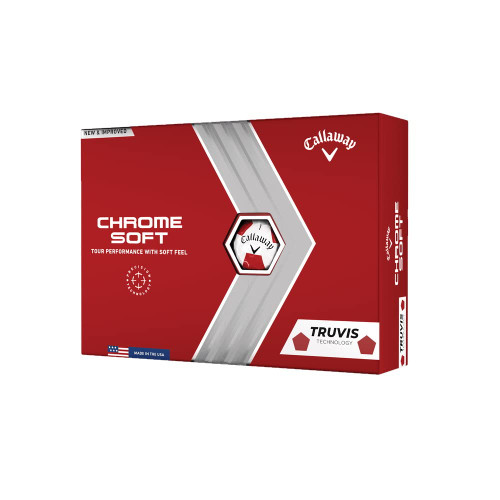 Callaway Golf 2022 Chrome Soft Golf Balls, White/Red Truvis