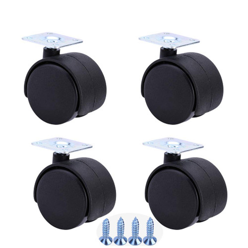 Swivel Stem Castors Nylon,with Brake Furniture Caster,Universal 360 Degree Rotating Swivel Casters,Replacement Castors,for Office,Home,4 Pcs (50mm/2in,Universal)