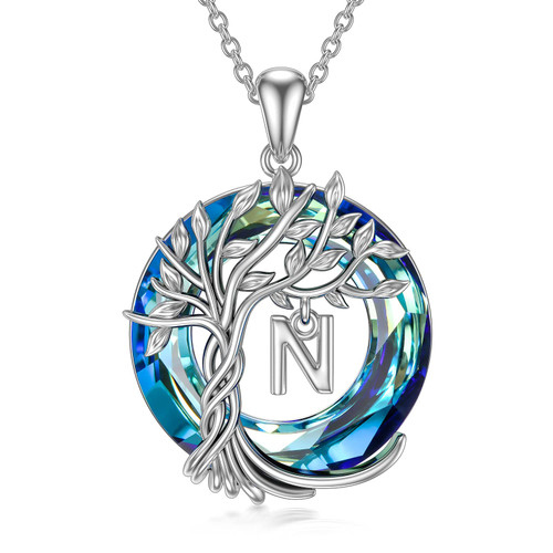 TOUPOP Family Tree of Life Necklace Gifts for Women Initial N Letter Pendant Necklace with Blue Circle Crystal 925 Sterling Silver Necklaces Birthday Jewelry Gifts for Women Wife Her Daughter Mom TOUPOP Family Tree of Life Necklace Gifts for Women Initial N Letter Pendant Necklace with Blue Circle Crystal 925 Sterling Silver Necklaces Birthday Jewelry Gifts for Women Wife Her Daughter Mom