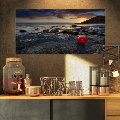 Design Art PT8868-32-16 Sunset at Livorno, Italy-Landscape Photography Canvas Print-32x16, 32x16, Blue Design Art PT8868-32-16 Sunset at Livorno, Italy-Landscape Photography Canvas Print-32x16, 32x16, Blue