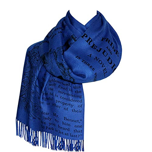 Pride and Prejudice by Jane Austen Shawl Scarf Wrap (Blue) Pride and Prejudice by Jane Austen Shawl Scarf Wrap (Blue)