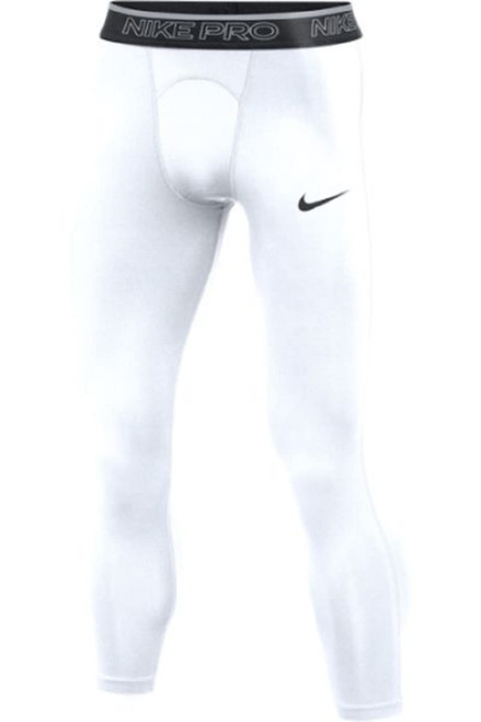 Nike Mens Pro 3/4 Length Training Tight (US, Alpha, Small, Regular, Regular, White)