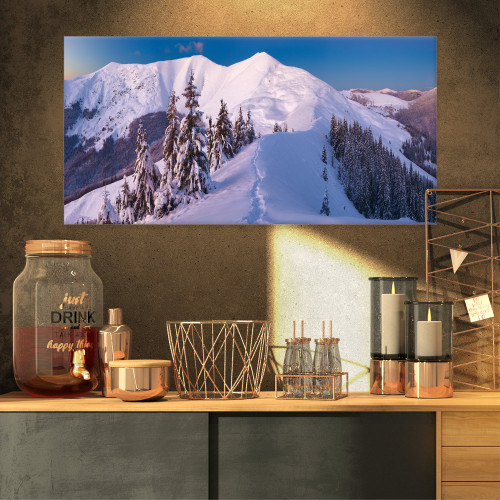 Design Art PT11222-32-16 Frosty Winter Carpathians View-Landscape Wall Art Canvas Print-32X16, 32x16 Design Art PT11222-32-16 Frosty Winter Carpathians View-Landscape Wall Art Canvas Print-32X16, 32x16