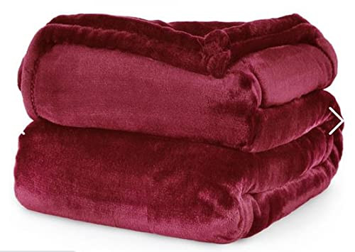 Berkshire VelvetLoft Throw Blanket (Garnet Red)