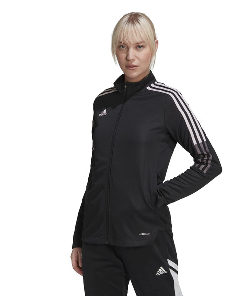 adidas Women's Tiro 21 Track Jacket, Black/Clear Pink, Medium