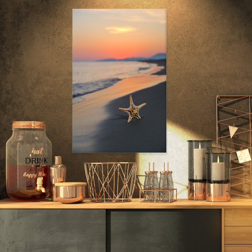 Designart PT8944-16-32 Summer Starfish-Beach and Shore Canvas Art Print-16x32, 16x32, Blue Designart PT8944-16-32 Summer Starfish-Beach and Shore Canvas Art Print-16x32, 16x32, Blue