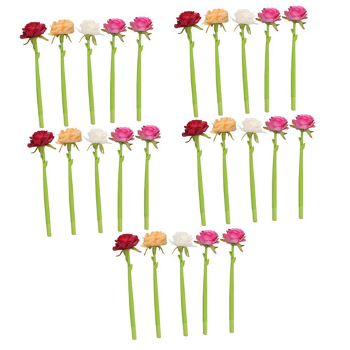 Tofficu 25 Pcs Rose Ballpoint Pen Suflower Ballpoint Pen Neutral Pen Novelty Ballpoint Pen Rolling Ball Pens Cute Writing Pen Flower Writing Pen Silica Gel Stationery Pen Roses Student