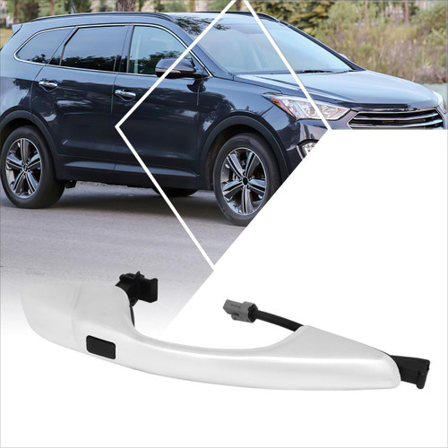 PM PERFORMOTOR Front Right/Passenger Side Outer Door Handle w/o Keyhole Compatible with 13-18 Santa Fe,Chrome