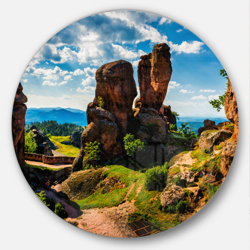 Designart Belogradchik City Fortress and Cliffs-Landscape Large Metal Wall Art-Disc of 23, 23'' H x 23'' W x 1'' D 1P Designart Belogradchik City Fortress and Cliffs-Landscape Large Metal Wall Art-Disc of 23, 23'' H x 23'' W x 1'' D 1P