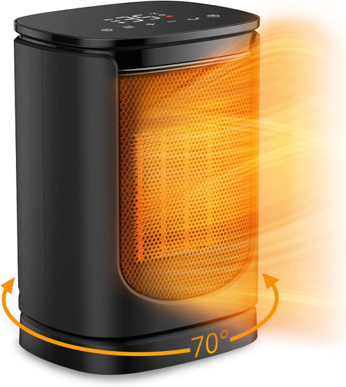 Space Heater 70 Oscillating Small Space Heater with Thermostat, 1500W PTC Ceramic Heater with 3 Modes,12H Timer,Safe&Fast-Quiet Heat,Portable Electric Heaters for Office Indoor Use,Bedroom,Home,10 in Space Heater 70 Oscillating Small Space Heater with Thermostat, 1500W PTC Ceramic Heater with 3 Modes,12H Timer,Safe&Fast-Quiet Heat,Portable Electric Heaters for Office Indoor Use,Bedroom,Home,10 in