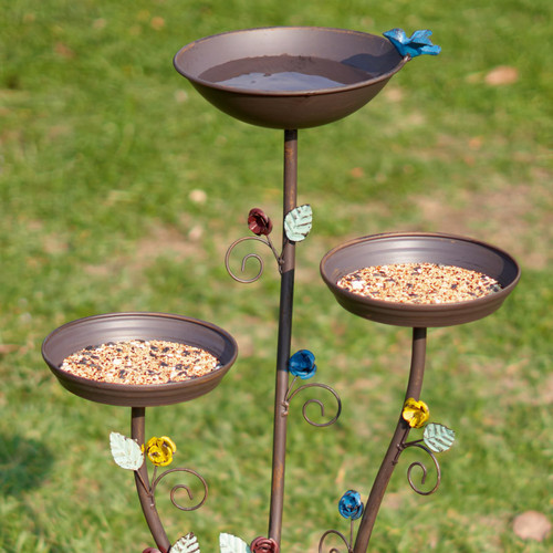 MNRYLKB 38.2" H Cast Iron Pedestal Bird Bath, Bird Baths for Outdoors,Metal Bird Feeder Bowl Tray,Metal Bird Bath Garden Yard Decor