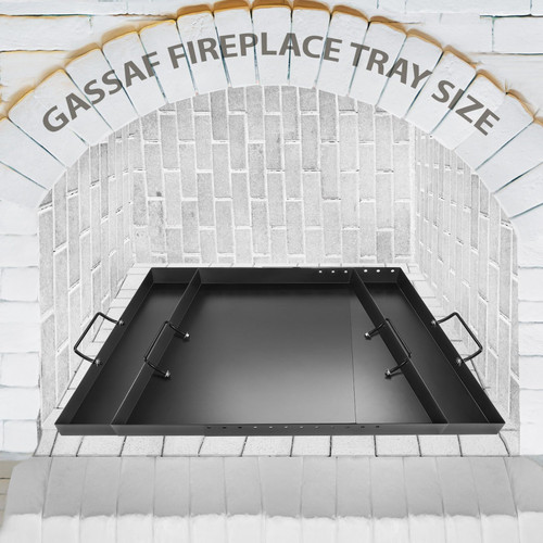 GasSaf Fireplace Ash Pan | Adjustable Fireplace Tray with Handle, Fireplace Tray for Ash Collection, Expandable Fireplace Ash Tray to Clean Ember, Fireplace Pan Extend 23-32 Inch for Fireplace