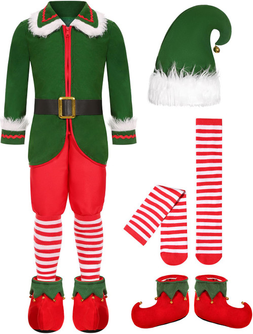 Costumerry Elf Costume for Boys Kids Christmas Elf Outfit (5-6 Years)
