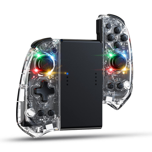 binbok Joypad Wireless Controller for Switch&OLED, 8 LED Color Replacement for Switch Controller with Turbo/Vibration/6-Axis Gyro/Wake-up Function, L/R Switch Controllers