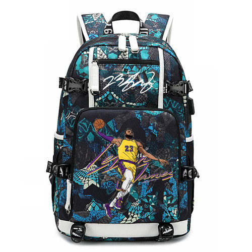 Ansigeren Basketball Player 23 Multifunction Backpack Travel Student Backpack Fans Bookbag For Men Women (E)