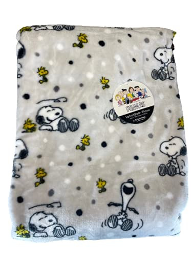 Peanuts Gang Snoopy & Woodstock Velvet Soft Polyester Plush Throw Blanket by Berkshire Blanket & Home Co., Multicolor