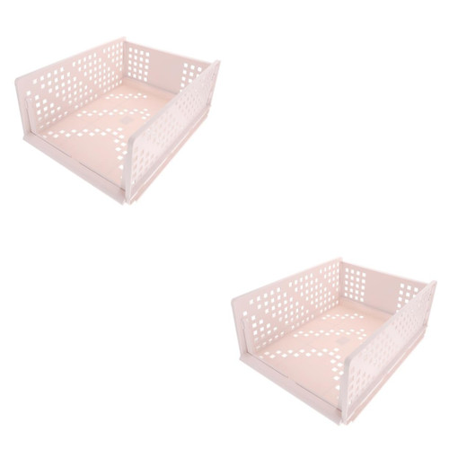 Cabilock 2pcs Layered Partition Closet Organizers Storage Bins Armoire Wardrobe Closet Clothes Closet Containers Closet Shelf Dividers Sock Drawer Plastic Partition Plate Stackable White