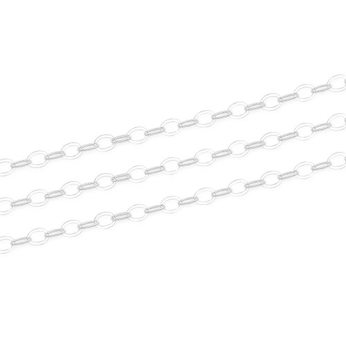 Adabele 10 Feet (120 Inch) Authentic 925 Sterling Silver Unfinished 3mm (0.12 inch) Flat Cable Chain for Jewelry Making Nickel Free Hypoallergenic SSK-R8