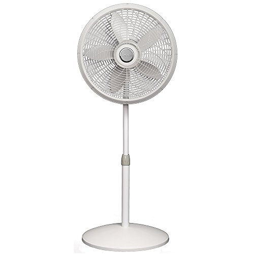 Lasko 1820 18? Elegance & Performance Adjustable Pedestal Fan, White - Features Oscillating Movement Tilt-back Fan Head