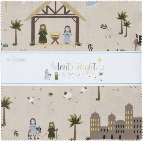Jennifer Long Silent Night 10" Stacker 42 10-inch Squares Layer Cake Riley Blake Designs 10-13570-42