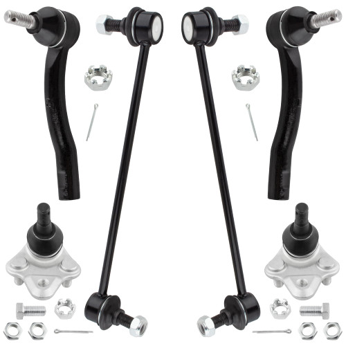 WEDOAUTO 6Pcs Front Stabilizer Bar End Link Sway Bar Links + Lower Ball Joints + Outer Tie Rod Ends Kit Fit For Toyota Corolla 2003 2004 2005 2006 2007 2008 1.8L ES80432 ES80431 K90309 K80230 K90433