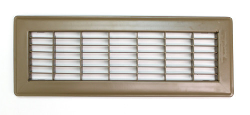 6" X 18" Floor Grille - Fixed Blades Air Grill - Brown [Outer Dimensions: 7.75 X 19.75]